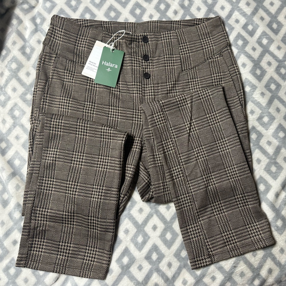 HALARA Women's Plaid Pants - Black and Tan